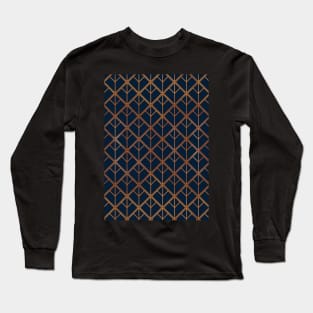 Navy and Copper Geo Long Sleeve T-Shirt